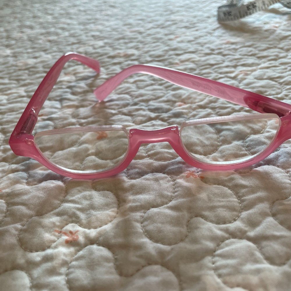 Super Cute Pink Half Glasses Readers / "Cheaters" Shay +3.00 - Picture 2 of 5